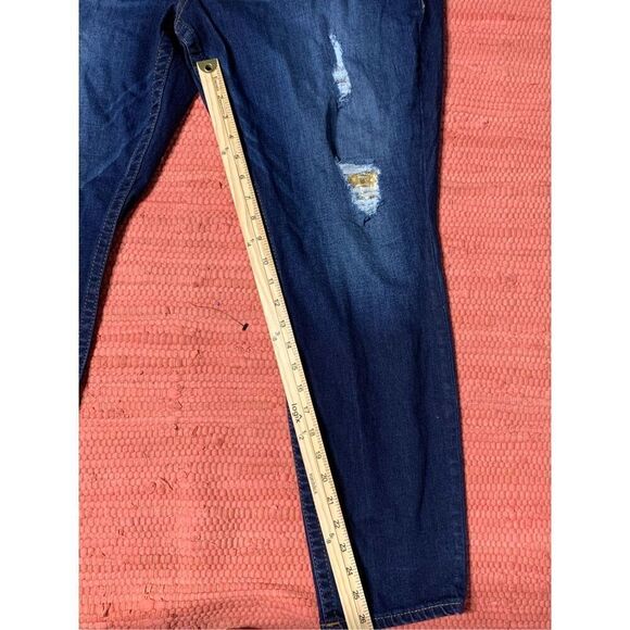 Vintage style True Religion Blue Veins Sequin Curvy Skinny Jeans Womens Size 40 - Picture 9 of 10